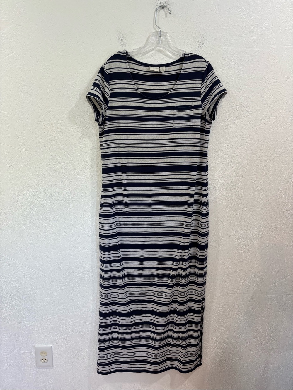Chico’s Zenergy Striped Maxi T-shirt Dress